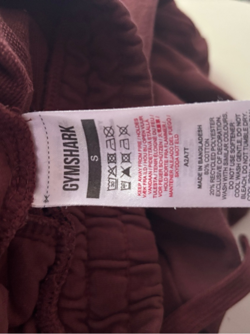 Gymshark Essential Oversized Joggers Cherry Brown S - Picture 6 of 7